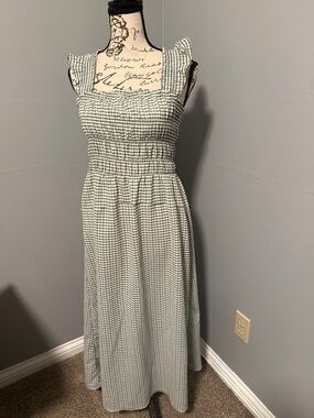Old Navy Green and White Gingham Sundress